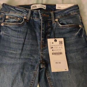 Zara skinny blue jeans